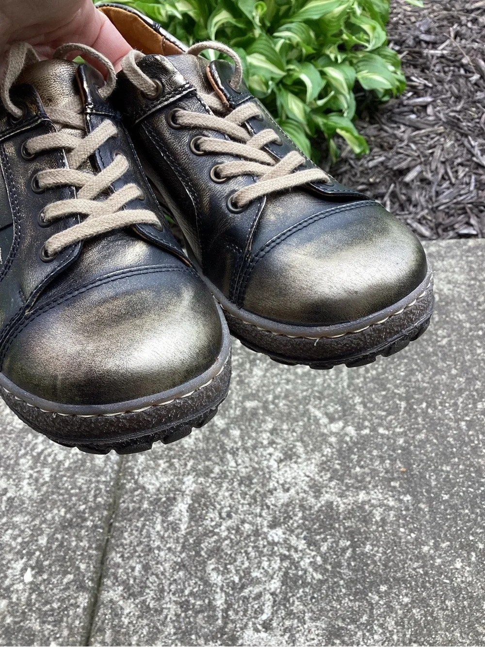 V‎ Italia Genuine Leather Bronze Metallic Comfort Walking Shoes EU 39 US 8.5